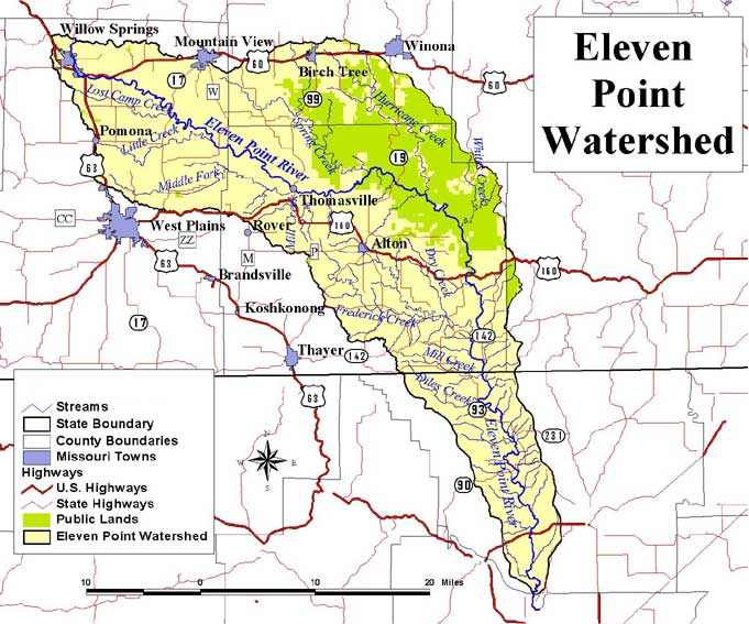 Eleven Point Watershed Map
